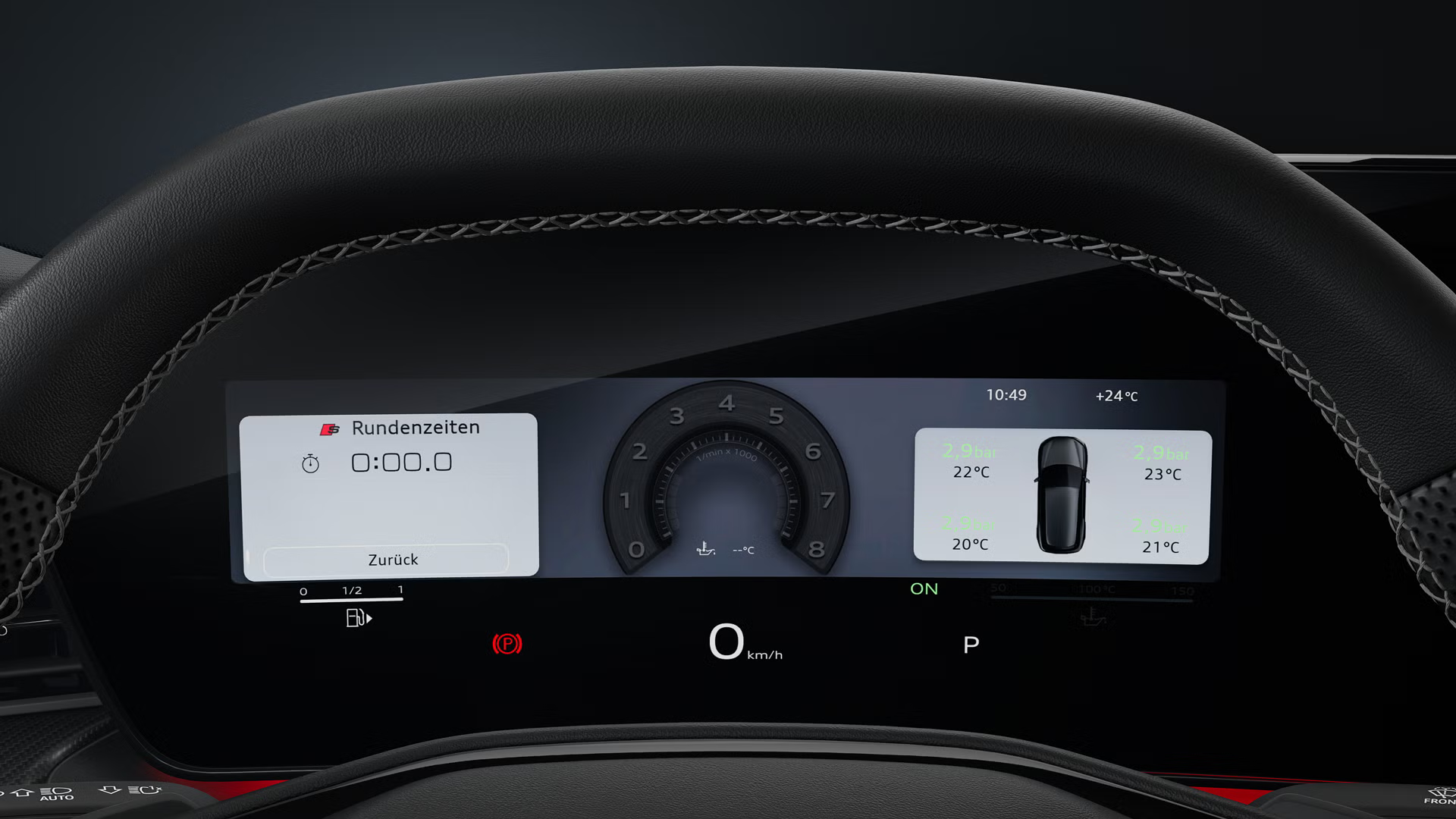 Nahaufnahme des Audi virtual cockpit plus.