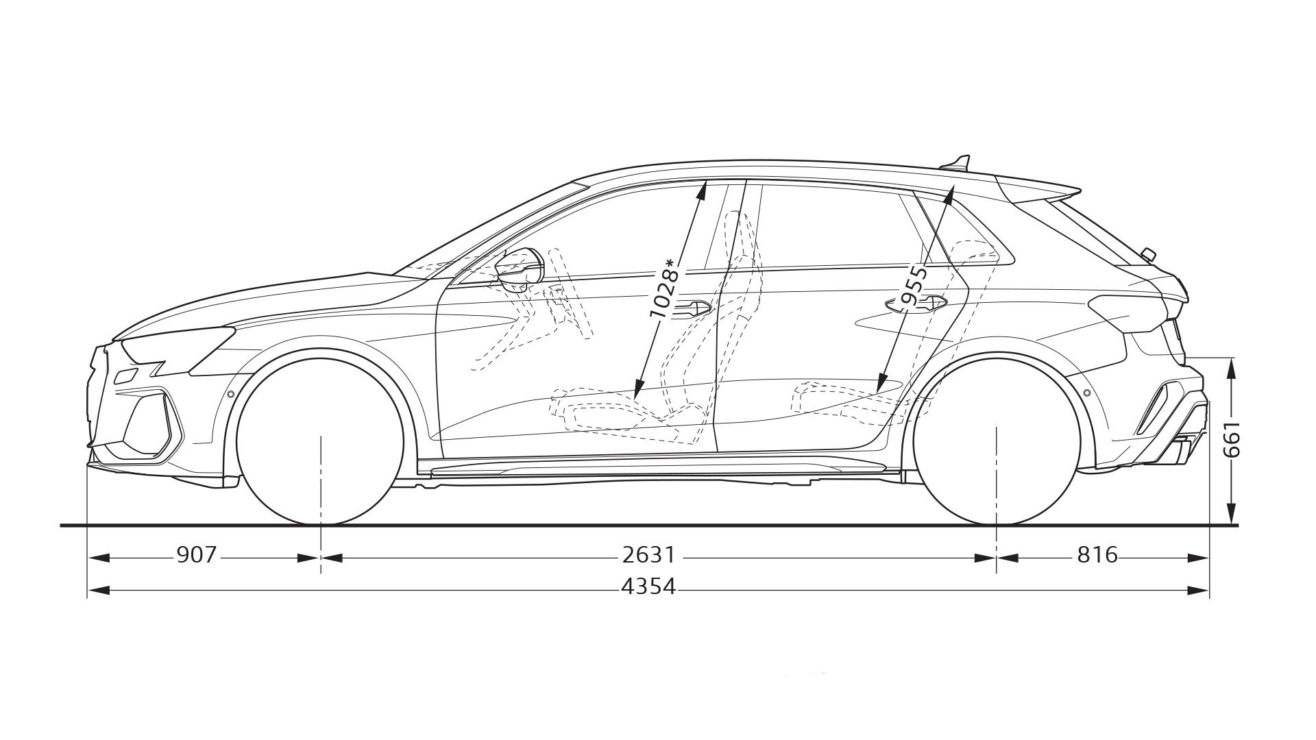 Audi S3 Sportback Abmessungen seitlich