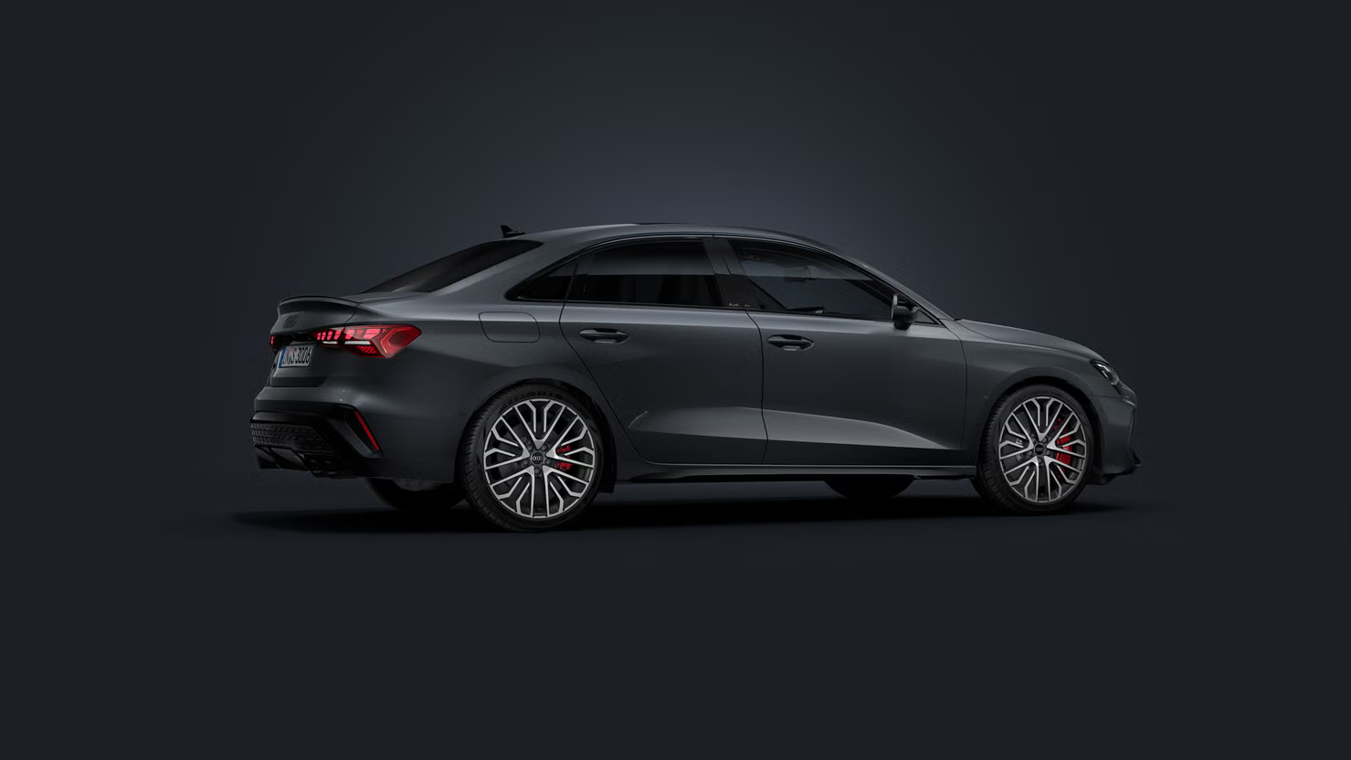 Seitliche Ansicht der Audi S3 Limousine.